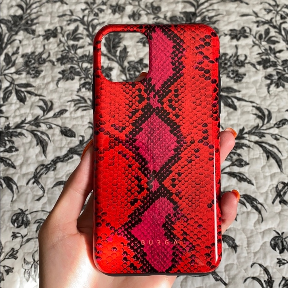 BURGA red snake print iPhone 11 Pro Max case
